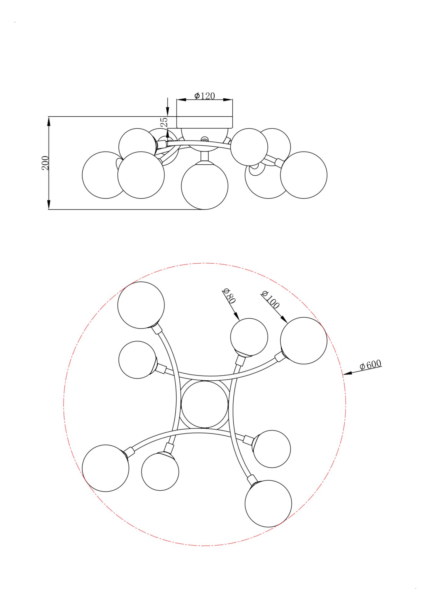Потолочный светильник Freya FR5116CL-09BS