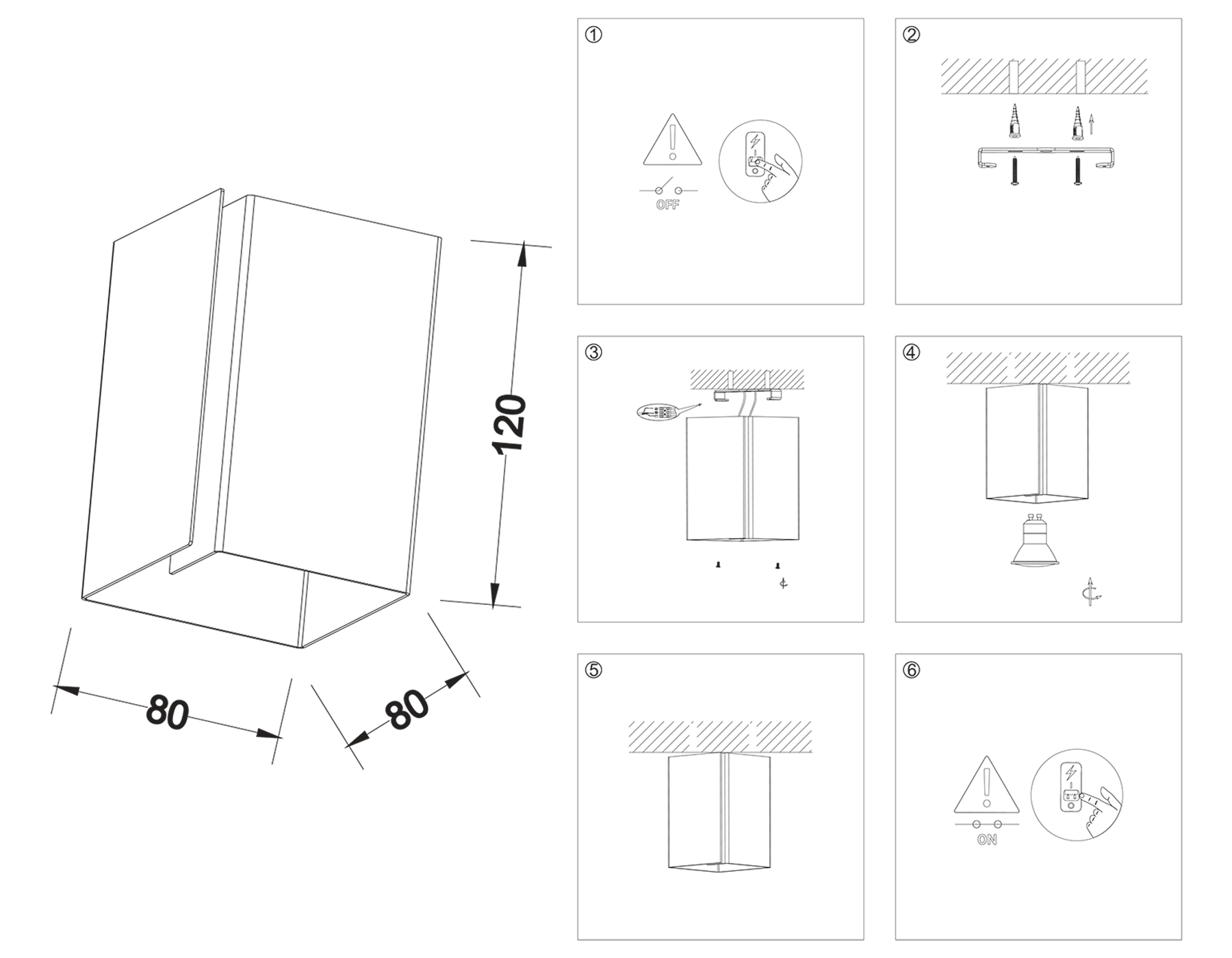 TN5113 BK черный E27 max 40W 120*80*80