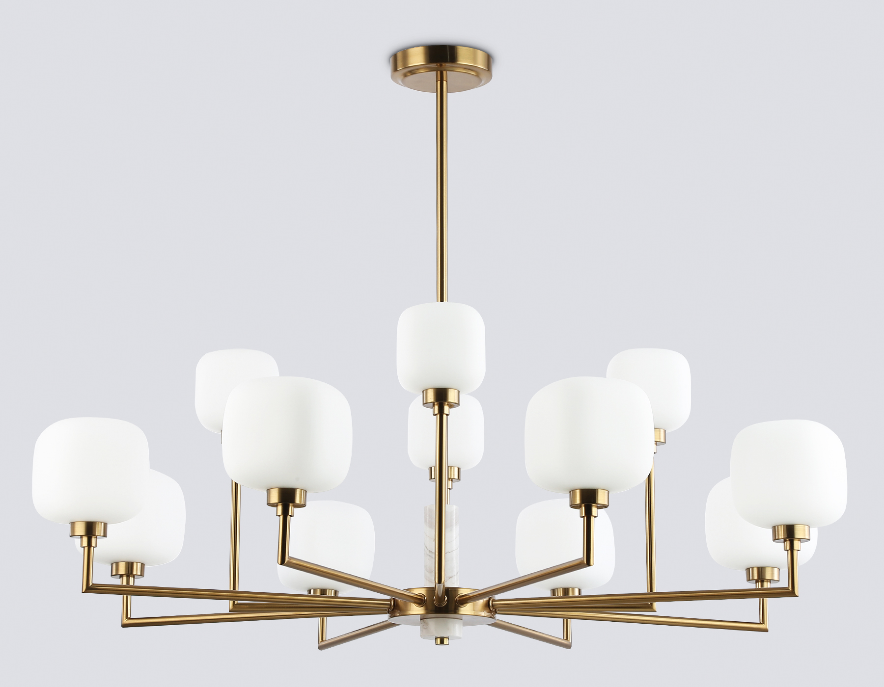 LH53019/12 BS/FR латунь/белый матовый G9*12 max 40W D910*680