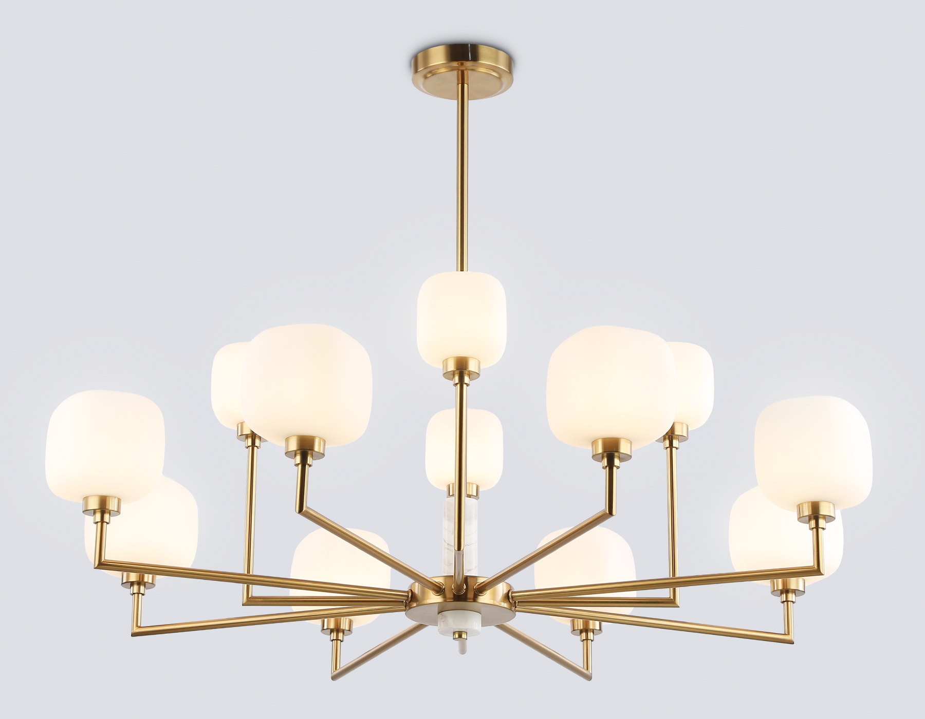 LH53019/12 BS/FR латунь/белый матовый G9*12 max 40W D910*680