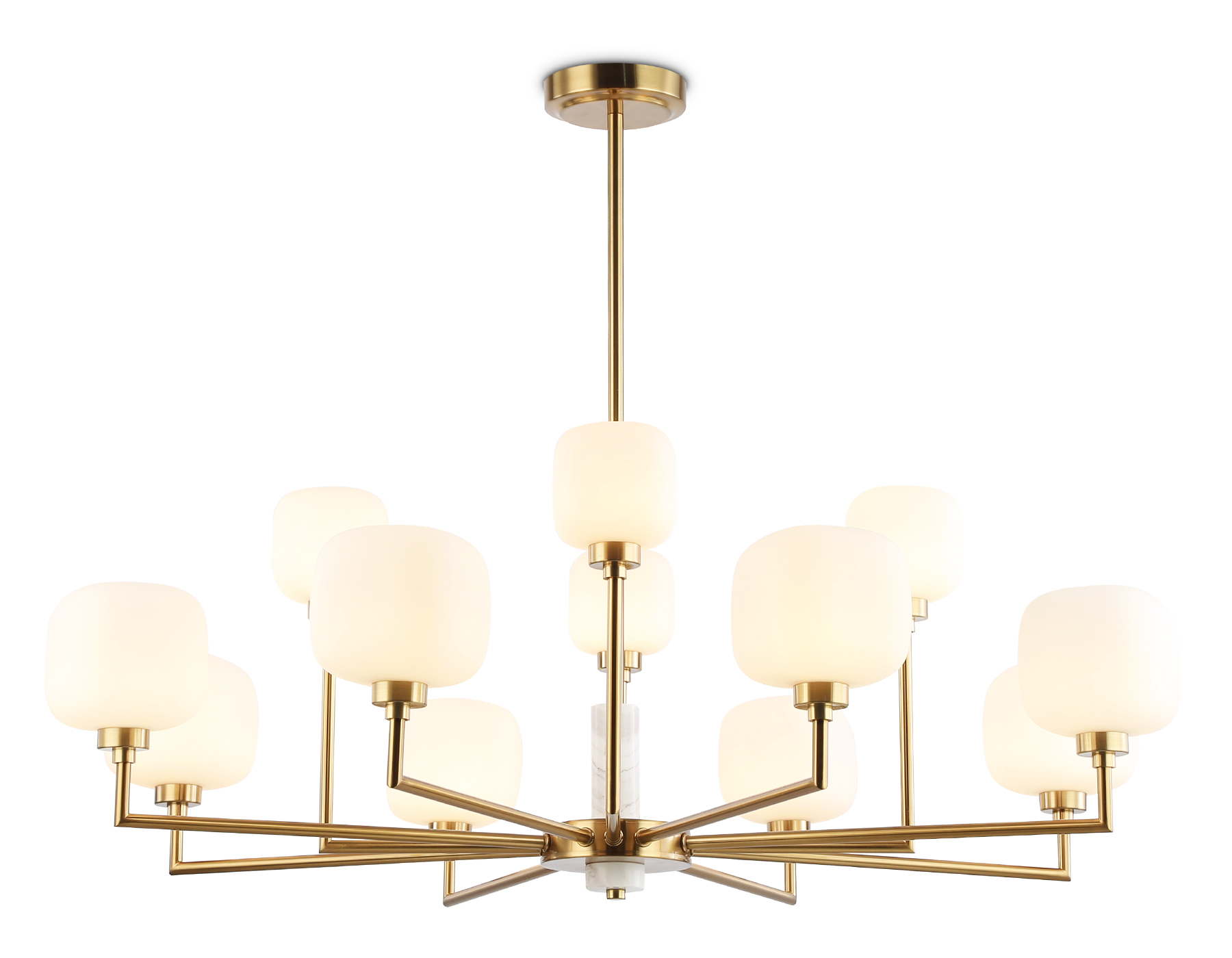 LH53019/12 BS/FR латунь/белый матовый G9*12 max 40W D910*680