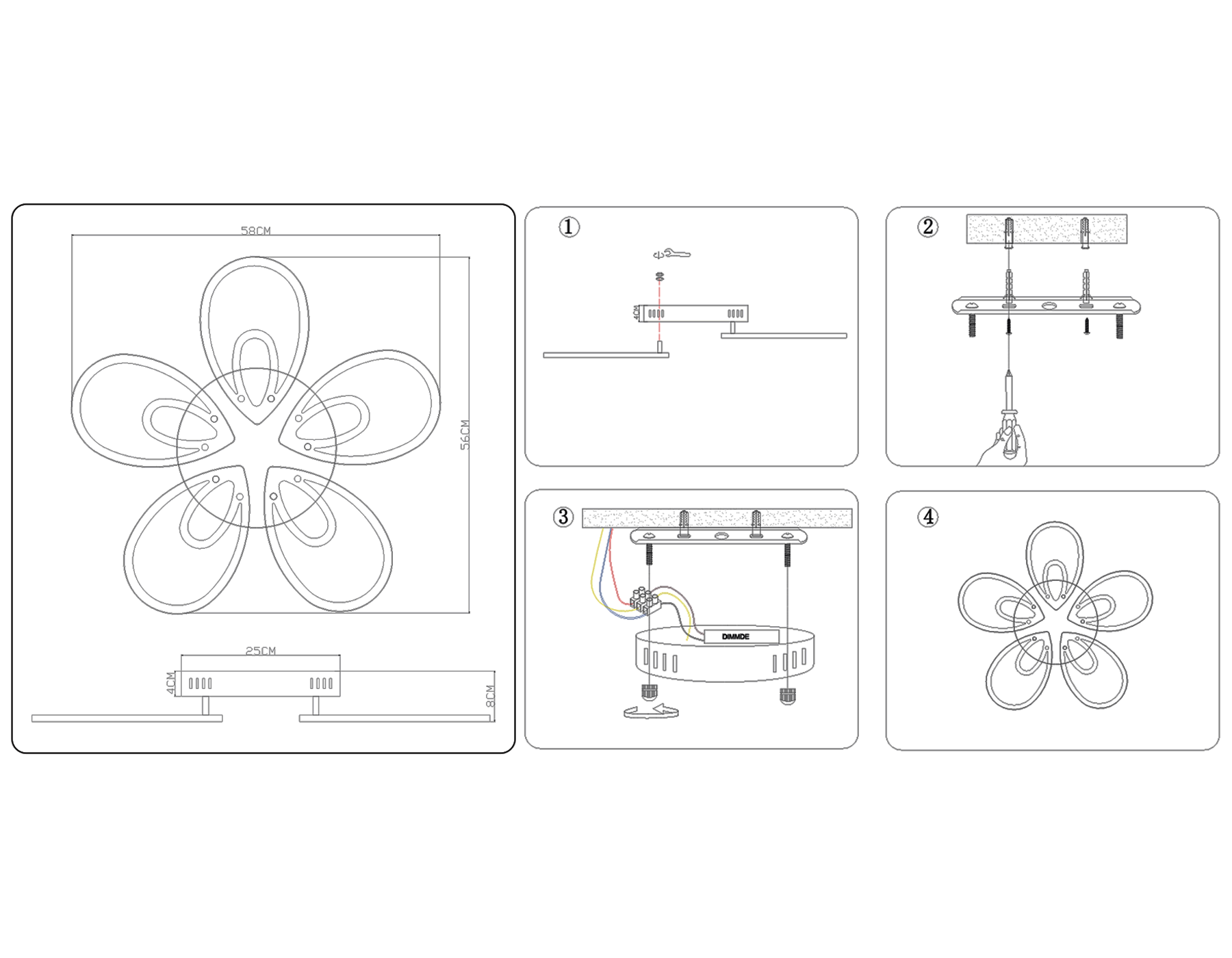 FA469/5 CH хром 110W 580*560*80 (ПДУ РАДИО 2.4)