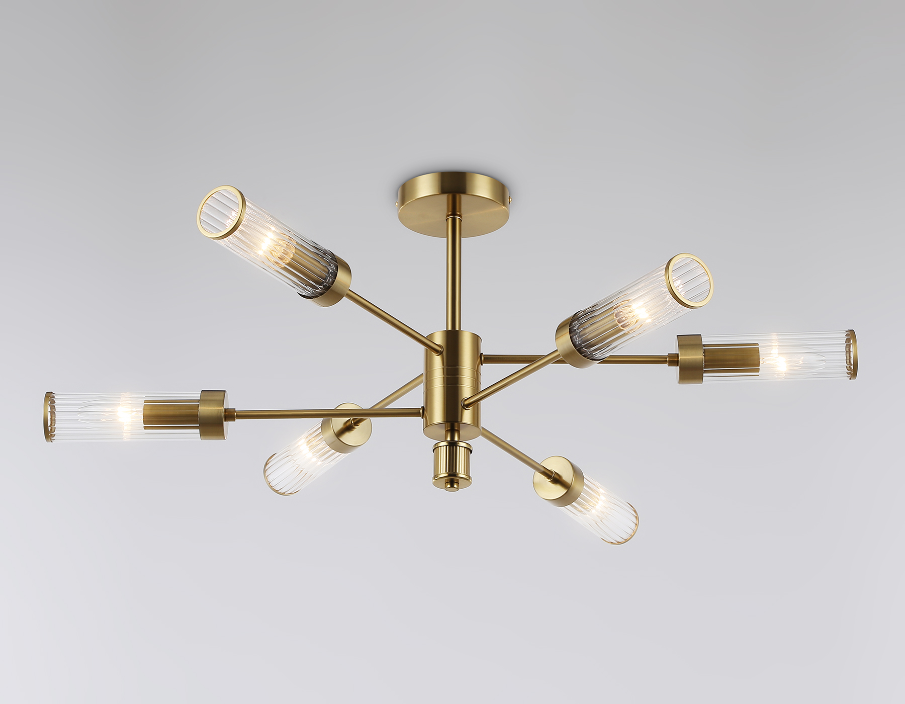 LH55161/6 BS/CL латунь/прозрачный E14/6 max 40W D830*330