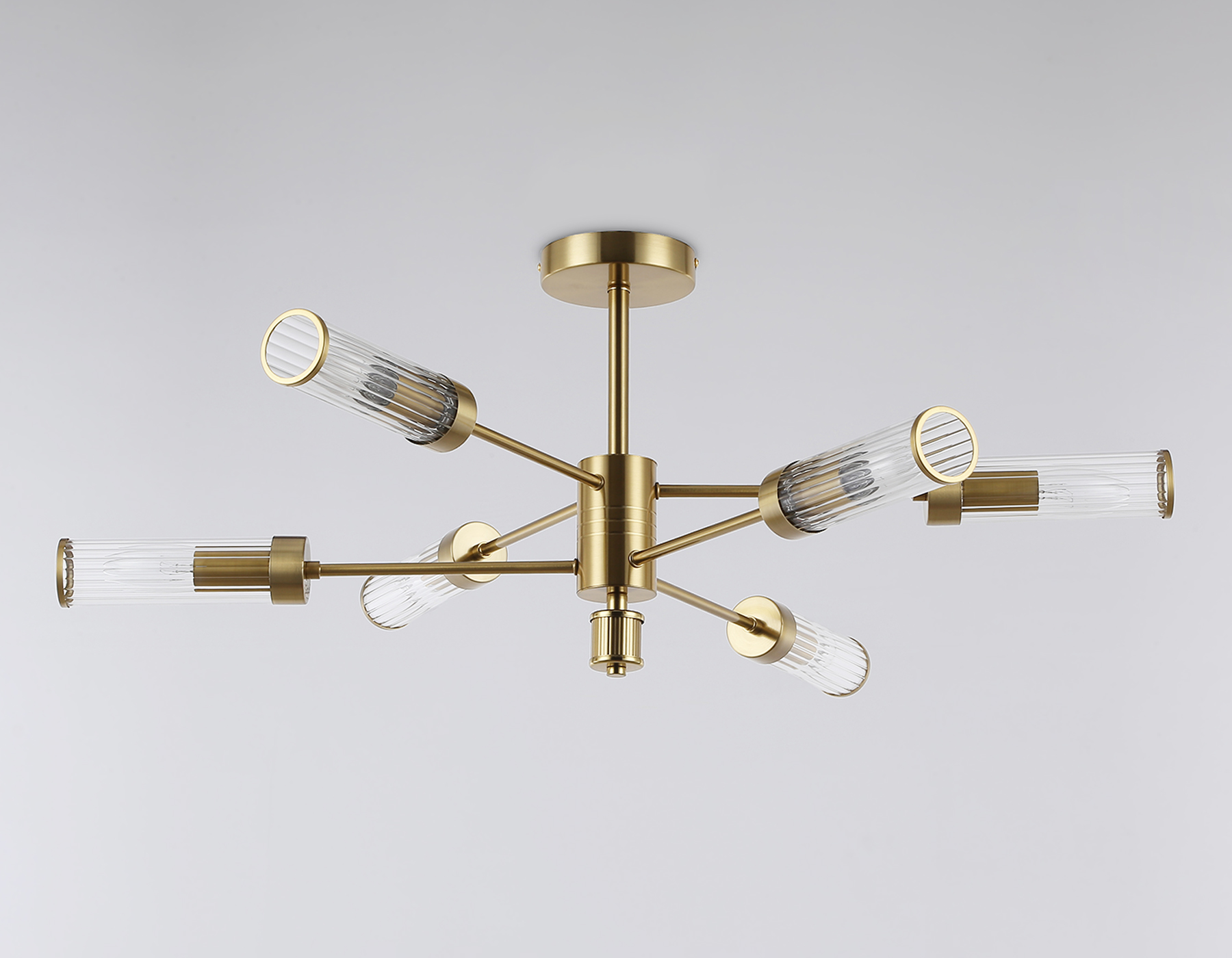 LH55161/6 BS/CL латунь/прозрачный E14/6 max 40W D830*330