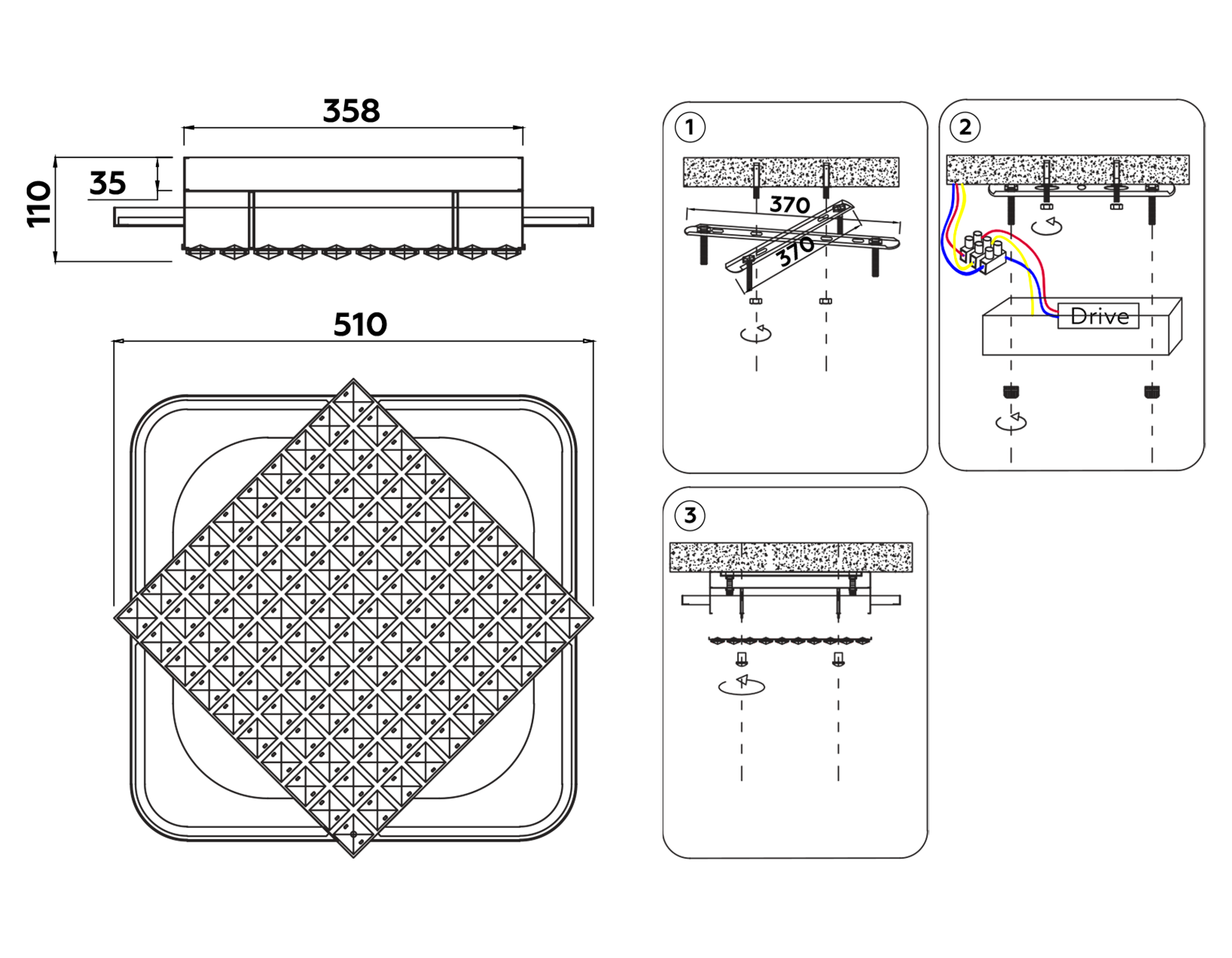 FA124 WH белый 104W 510*510*110 (ПДУ РАДИО 2.4)
