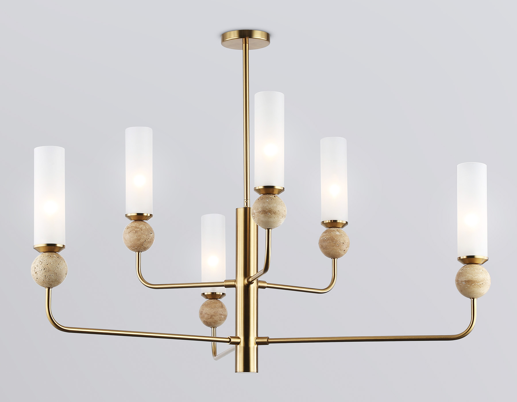 LH53251/6 BS/FR латунь/белый матовый E14*6 max 40W D1050*1445