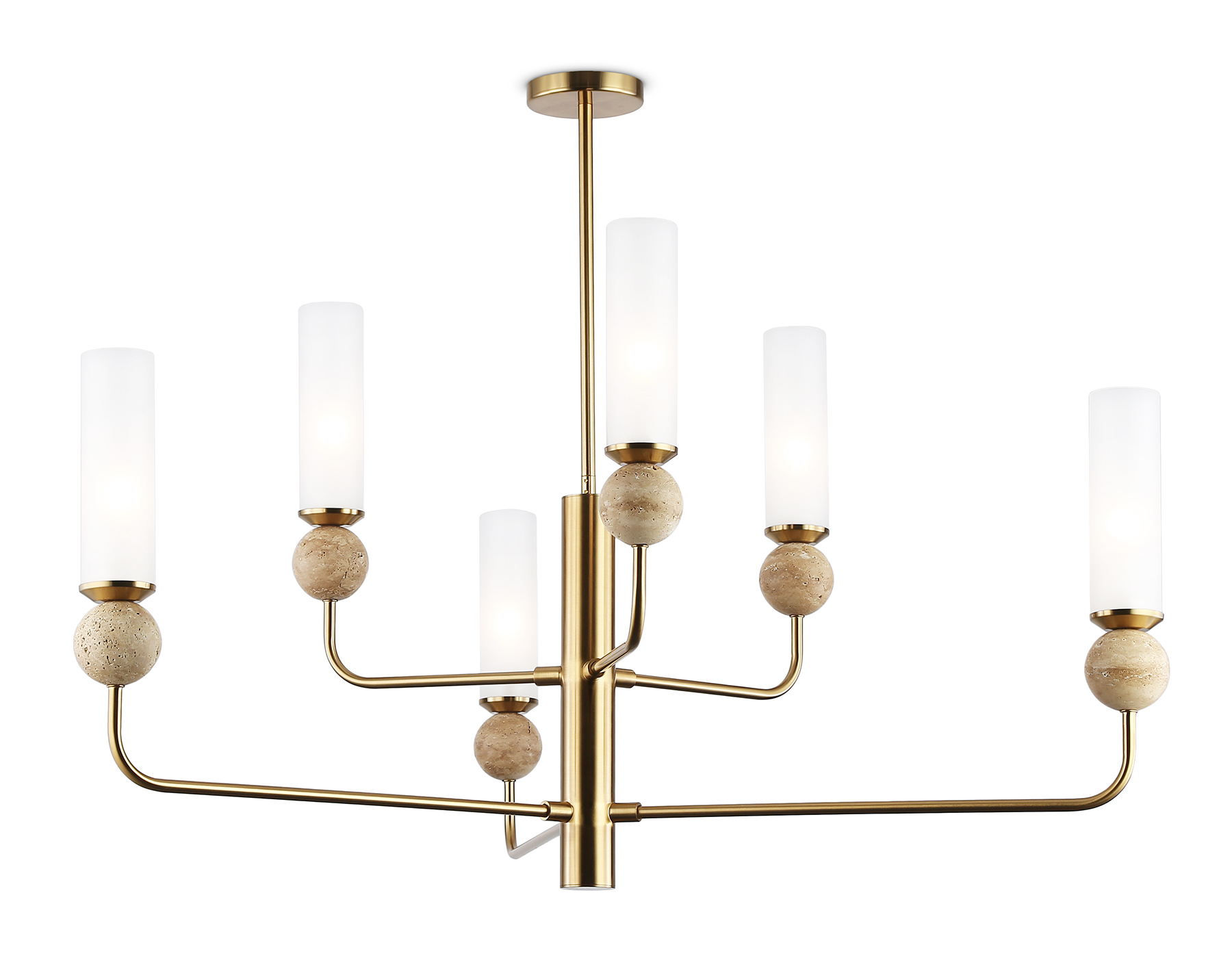 LH53251/6 BS/FR латунь/белый матовый E14*6 max 40W D1050*1445