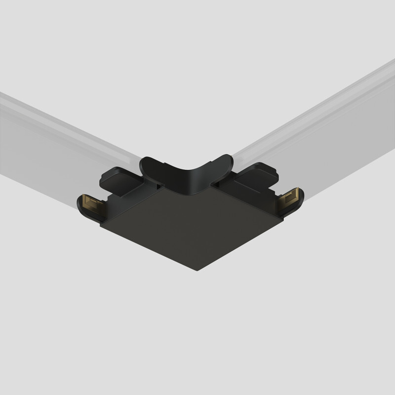 Соединитель угловой 90&deg;, потолок&ndash;потолок, для треков Air, серия Base, пластик, чёрный