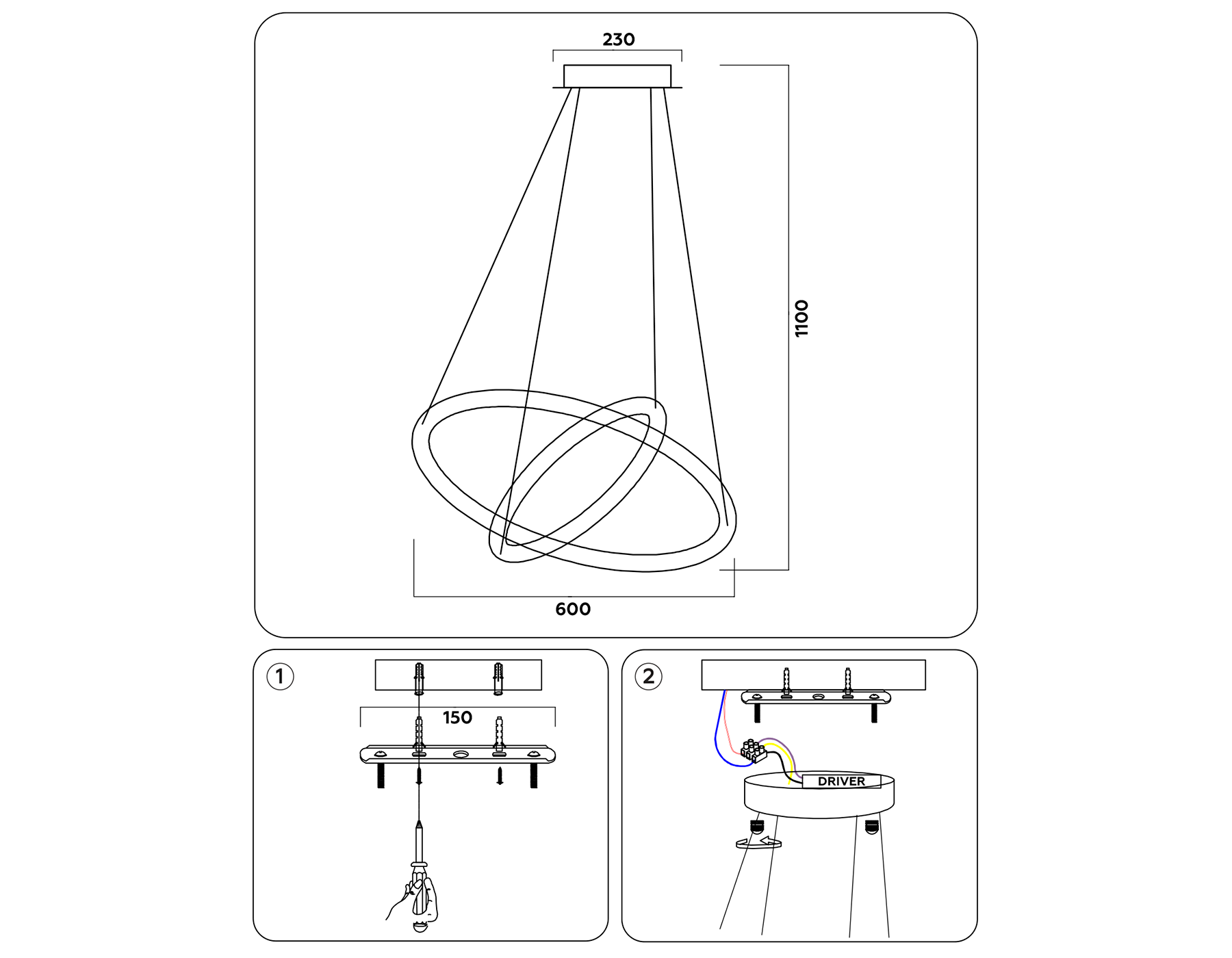 FL407 WH белый 84W D600*1100 (ПДУ РАДИО 2.4)