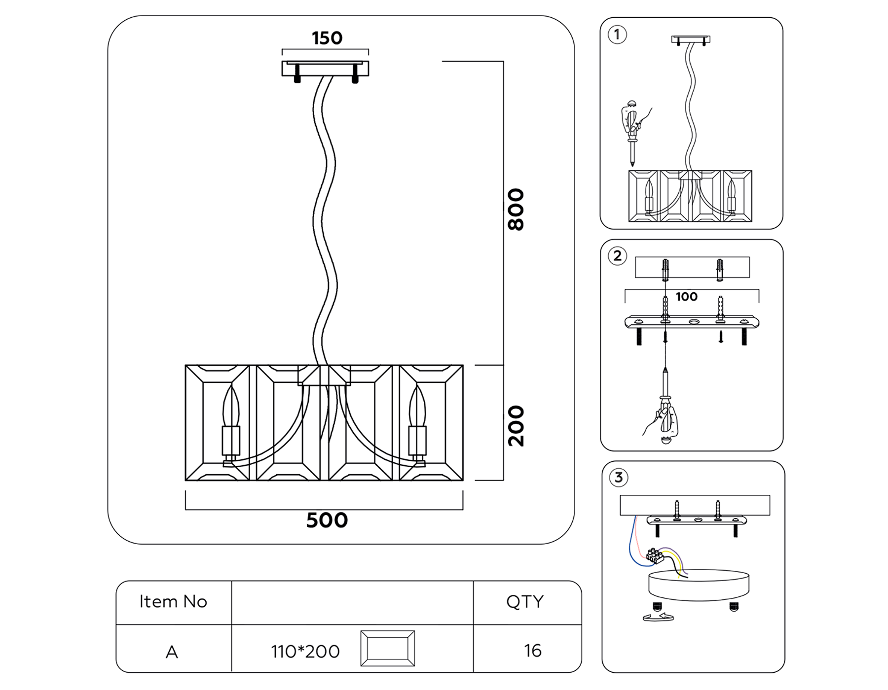 TR5149 GD/TI золото/янтарь E14/6 max 40W 500*500*1000