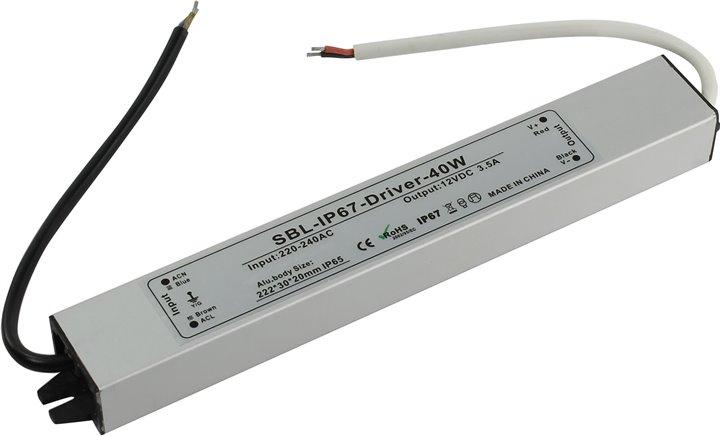 Драйвер (LED) IP67-40W для LED ленты (SBL-IP67-Driver-40W)