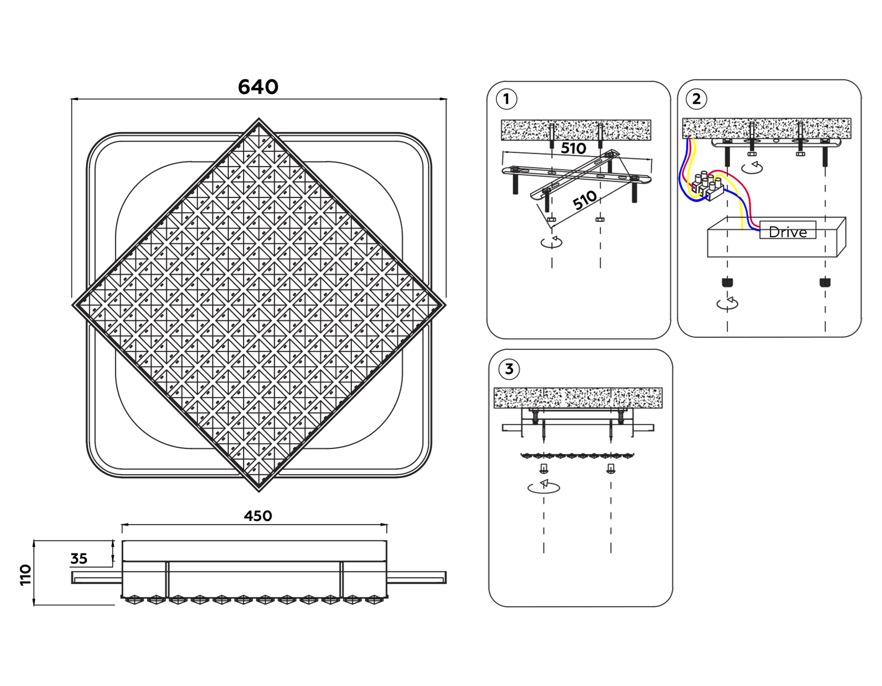 FA125 WH белый 160W 640*640*110 (ПДУ РАДИО 2.4)