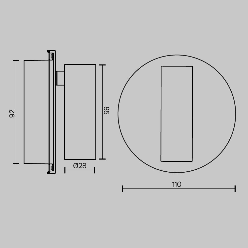 Настенный светильник (бра) Technical C176WL-9W-2.7-4K-B
