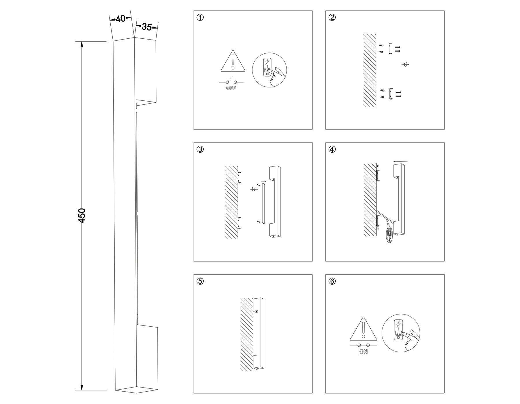 FW4411 SWH белый песок LED 4200K 6W 450*40*35