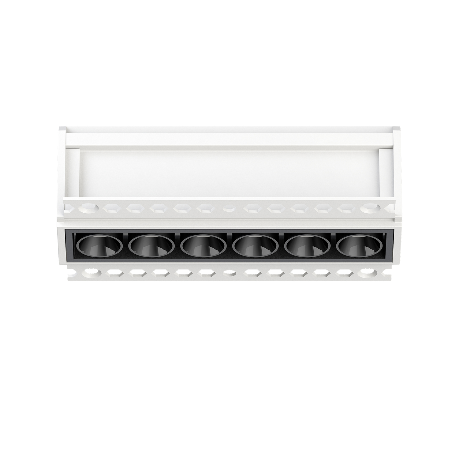 DK2531-WB Встраиваемый светильник SPACE со светодиодом под шпатлевку L126mm 220V 10W 38° 4000К IP20 белый/черный алюминий