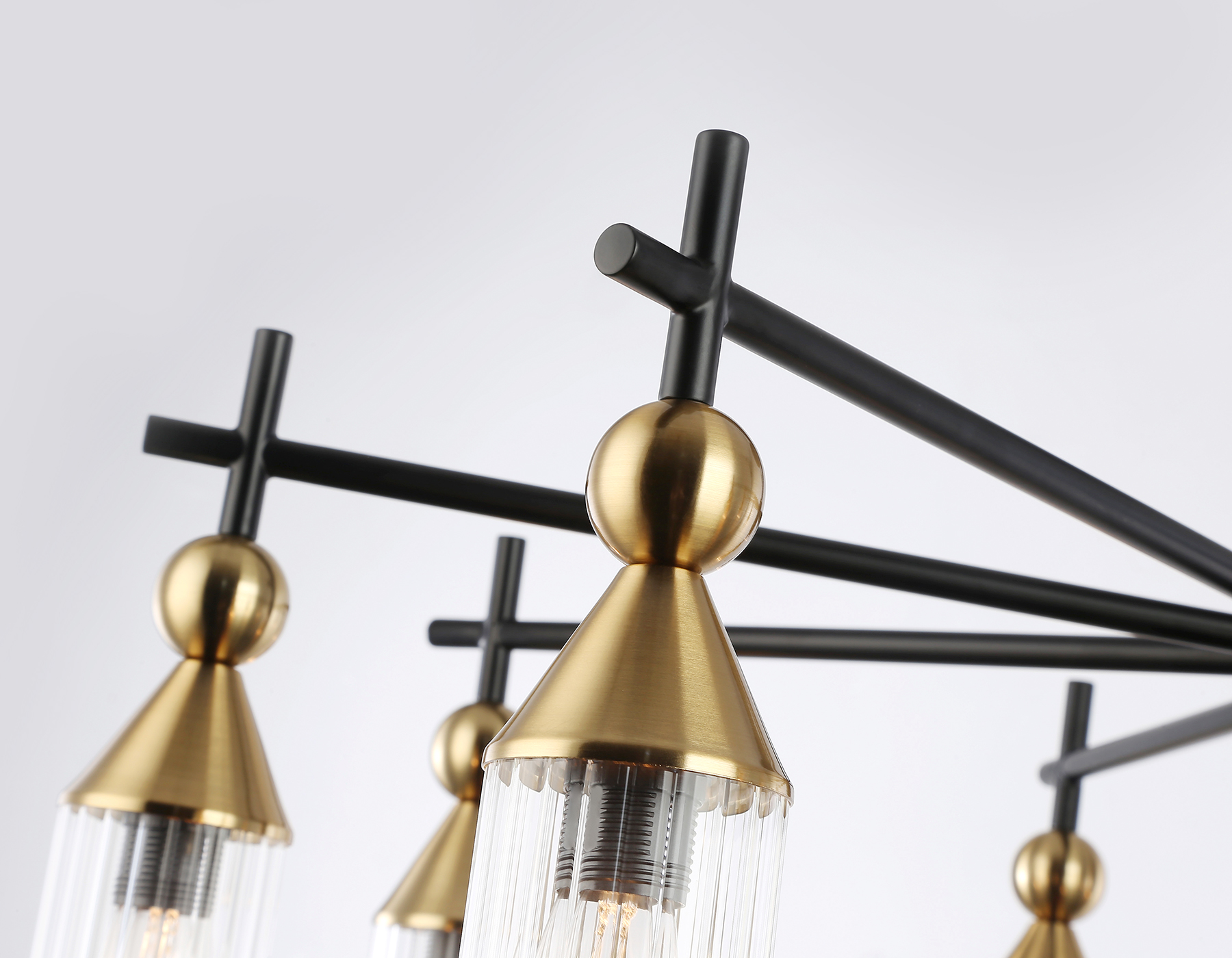 LH55258/9 BK/BS/CL черный/латунь/прозрачный E14*9 max 40W D770*530