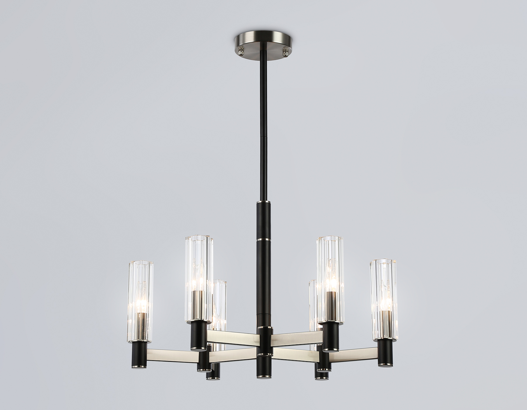 LH55501/6 SN/BK/CL сатин никель/черный/прозрачный E14*6 max 40W D570*760