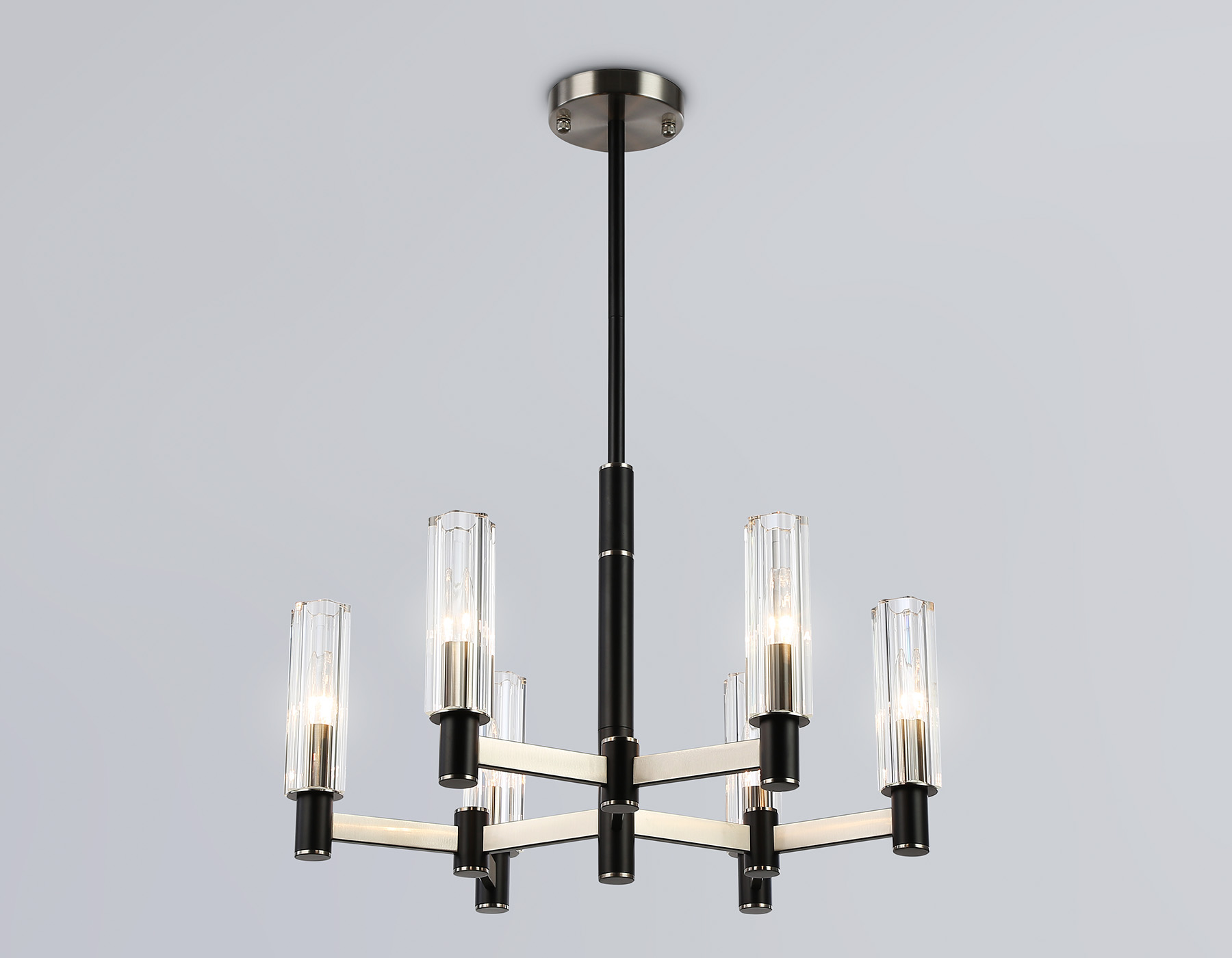 LH55501/6 SN/BK/CL сатин никель/черный/прозрачный E14*6 max 40W D570*760