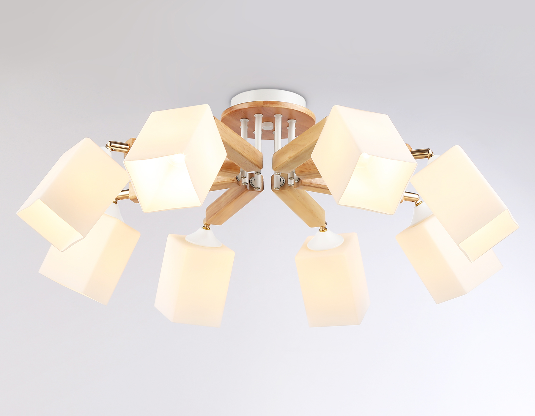 TR9522/8 WH/GD/FR белый/золото/белый матовый E27*8 max 40W D790*260