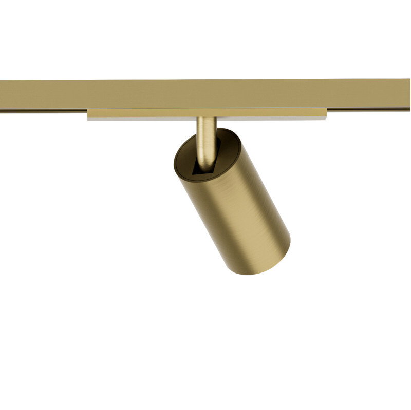DK5740-SB Светильник для трека SHINE SPOT со светодиодом, D35*H70, 48V DC, 6W, RA?90, 3000K, IP20, сатинированная латунь, алюминий