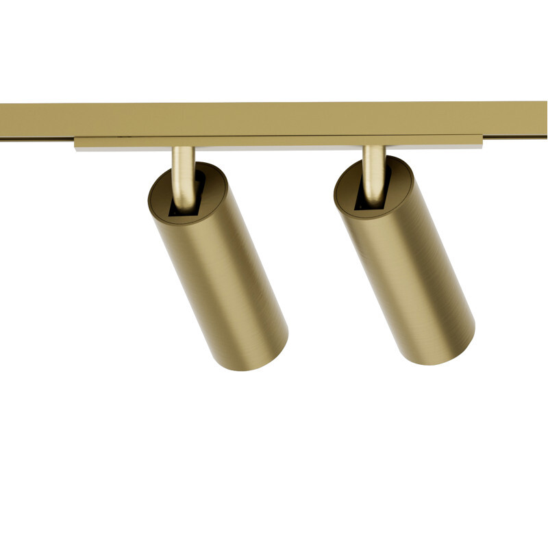 DK5742-SB Светильник для трека SHINE SPOT со светодиодом, D35*H100, 48V DC, 8W*2 , RA?90, 3000K, IP20, сатинированная латунь, алюминий