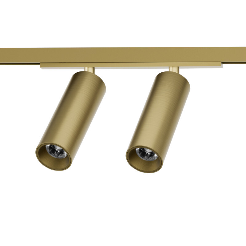 DK5742-SB Светильник для трека SHINE SPOT со светодиодом, D35*H100, 48V DC, 8W*2 , RA?90, 3000K, IP20, сатинированная латунь, алюминий