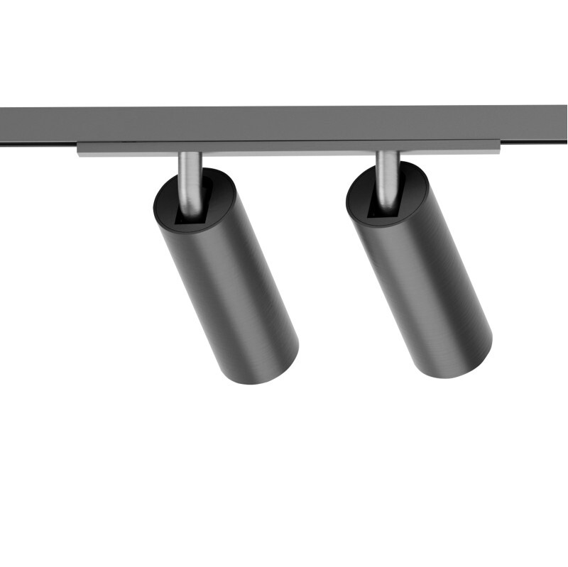 DK5742-DN Светильник для трека SHINE SPOT со светодиодом, D35*H100, 48V DC, 8W*2 , RA?90, 3000K, IP20, темный никель, алюминий