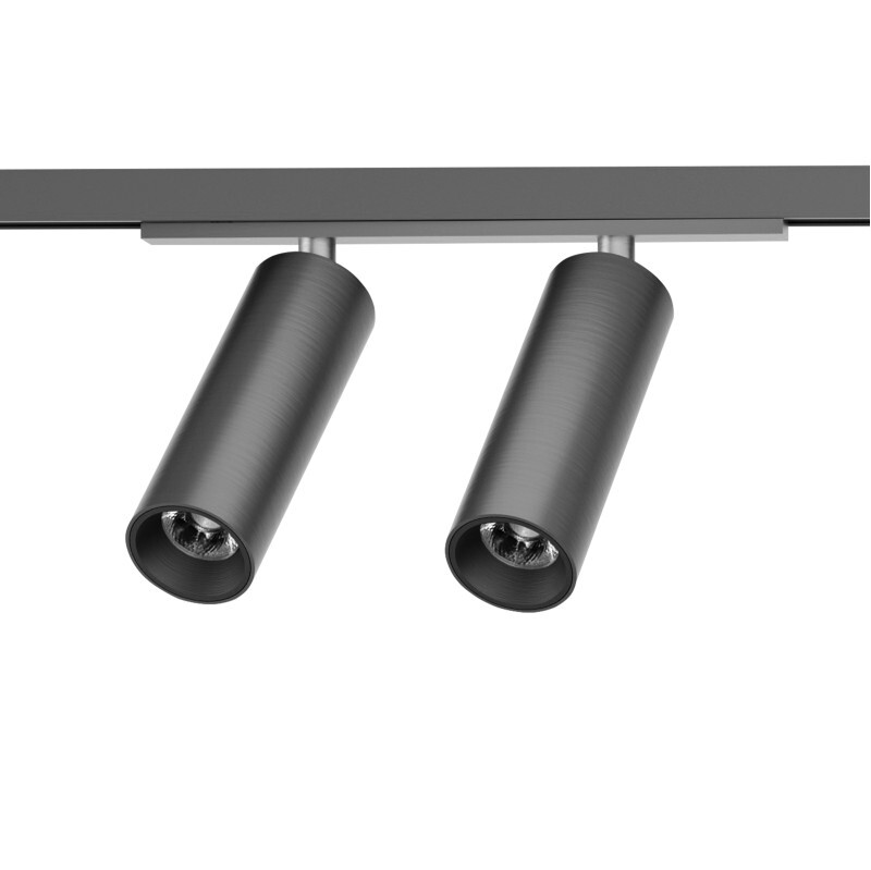 DK5742-DN Светильник для трека SHINE SPOT со светодиодом, D35*H100, 48V DC, 8W*2 , RA?90, 3000K, IP20, темный никель, алюминий