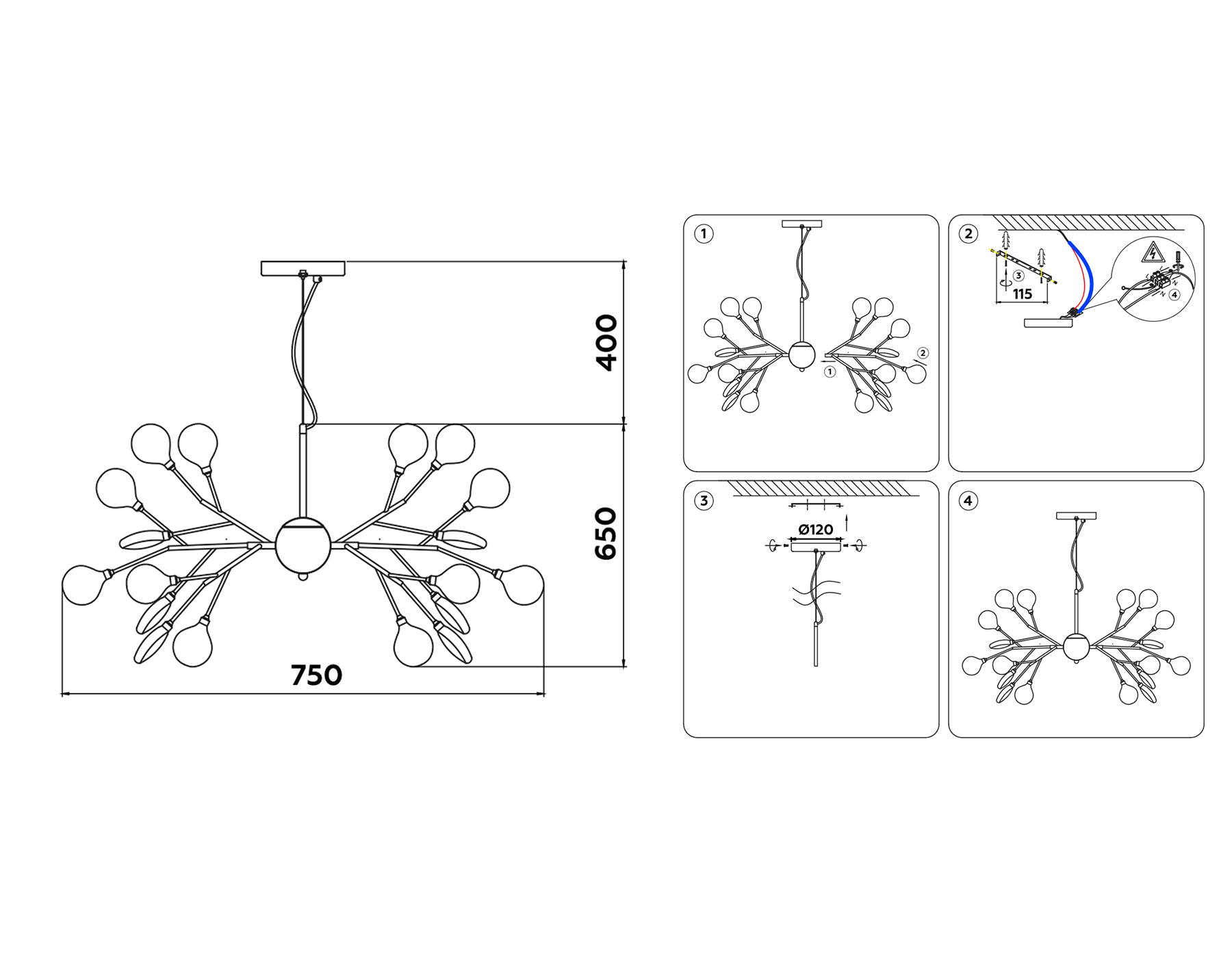 TR3013/27 DCF/TI темный кофе/янтарь G4/27 max 20W D750*650