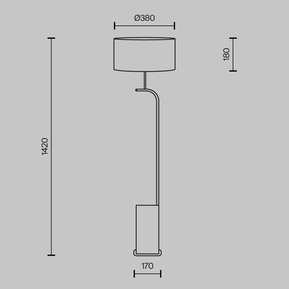 Напольный светильник (торшер) Maytoni MOD437FL-03B