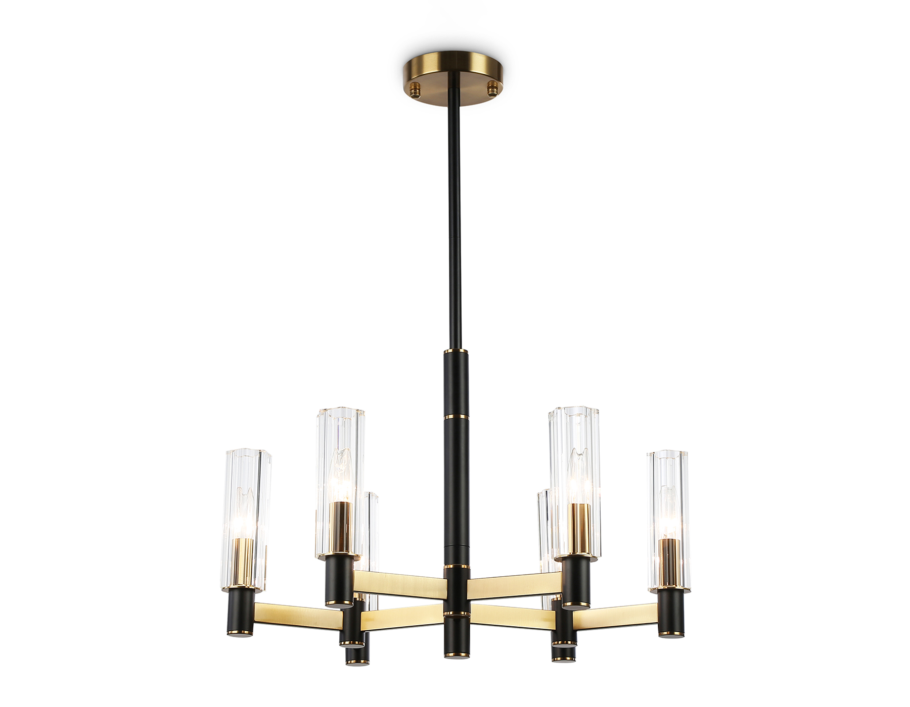 LH55511/6 BK/BS/CL черный/латунь/прозрачный E14*6 max 40W D570*760