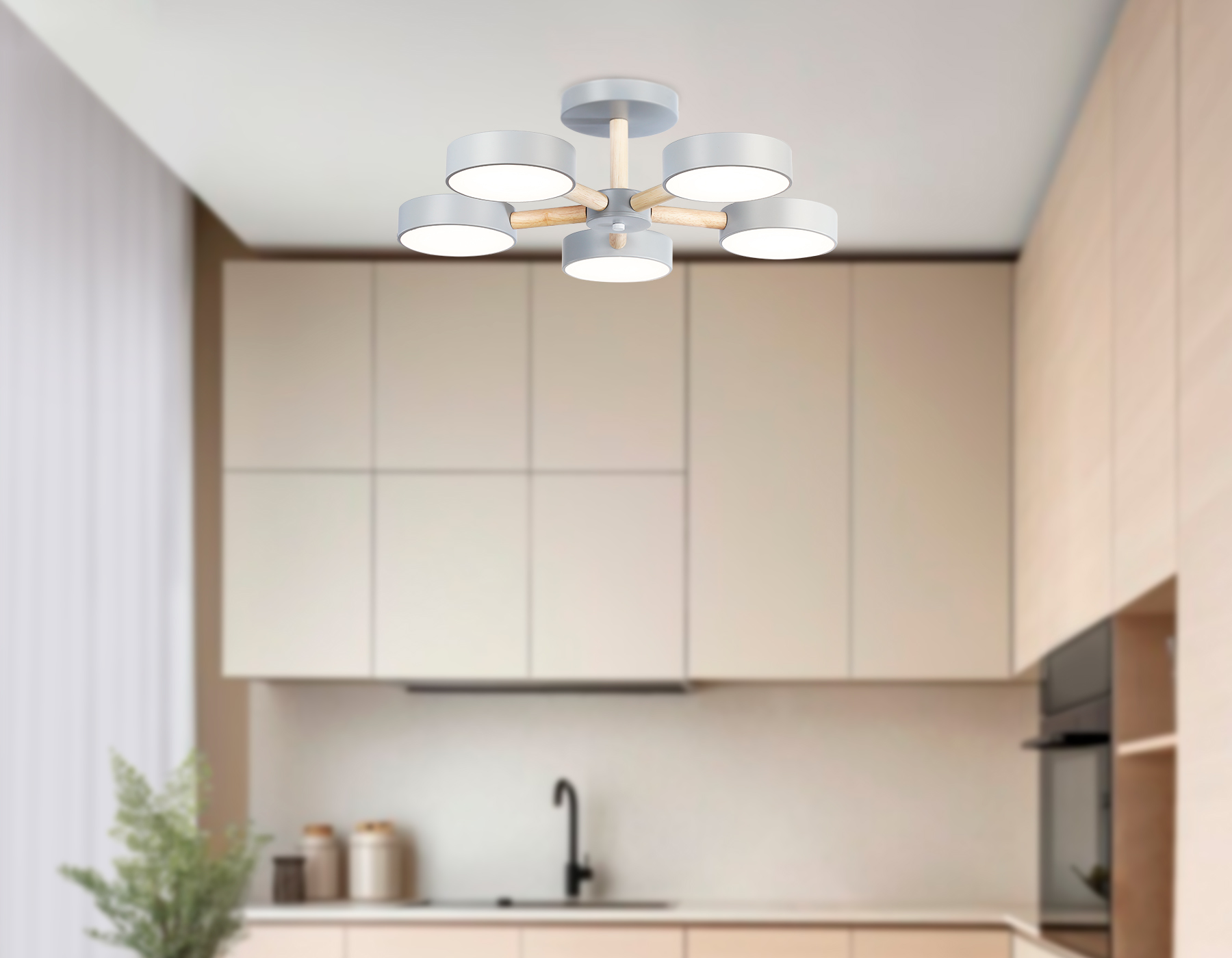 FL4826/5 GR серый 3000K-6400K 65W D580*160 (ПДУ ИК)