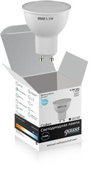 Лампа Gauss LED Elementary MR16 GU10 5.5W 4100К 1/10/100