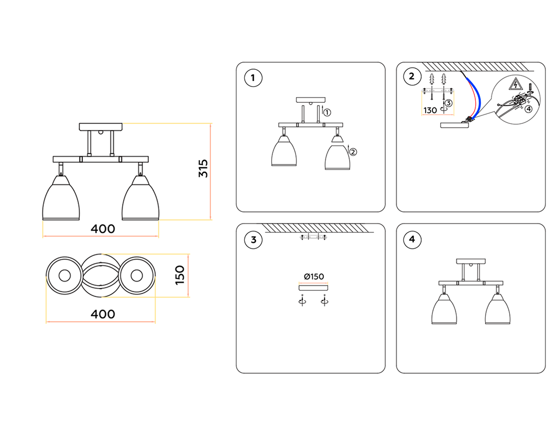TR3111/2 DCF/CH темный кофе/хром E27 max 40W 400*150*315
