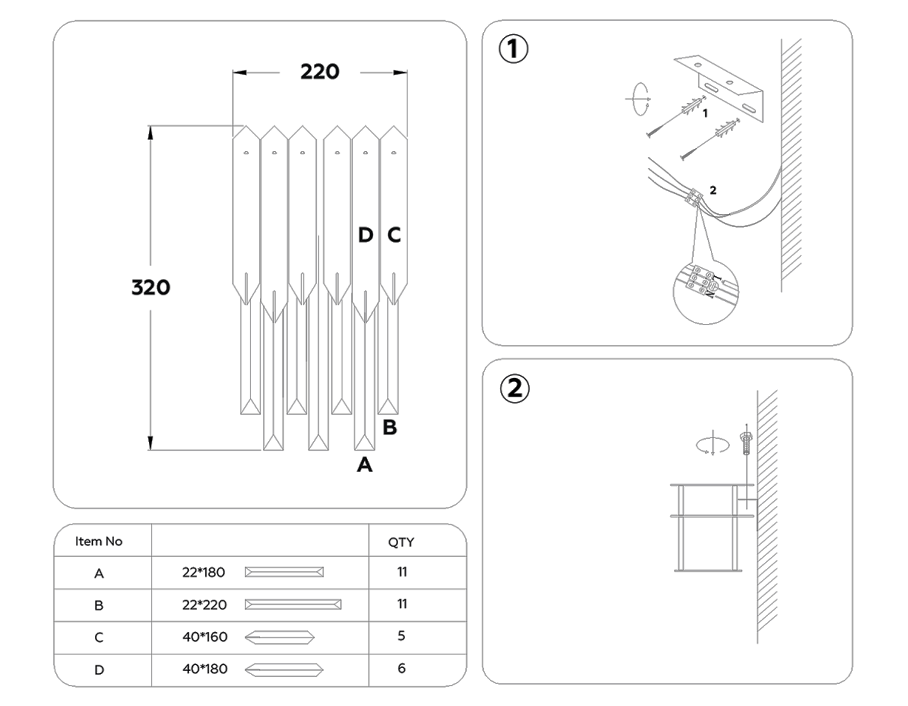 TR5289/2 GD/CL золото/прозрачный E14/2 max 40W 370*220*110