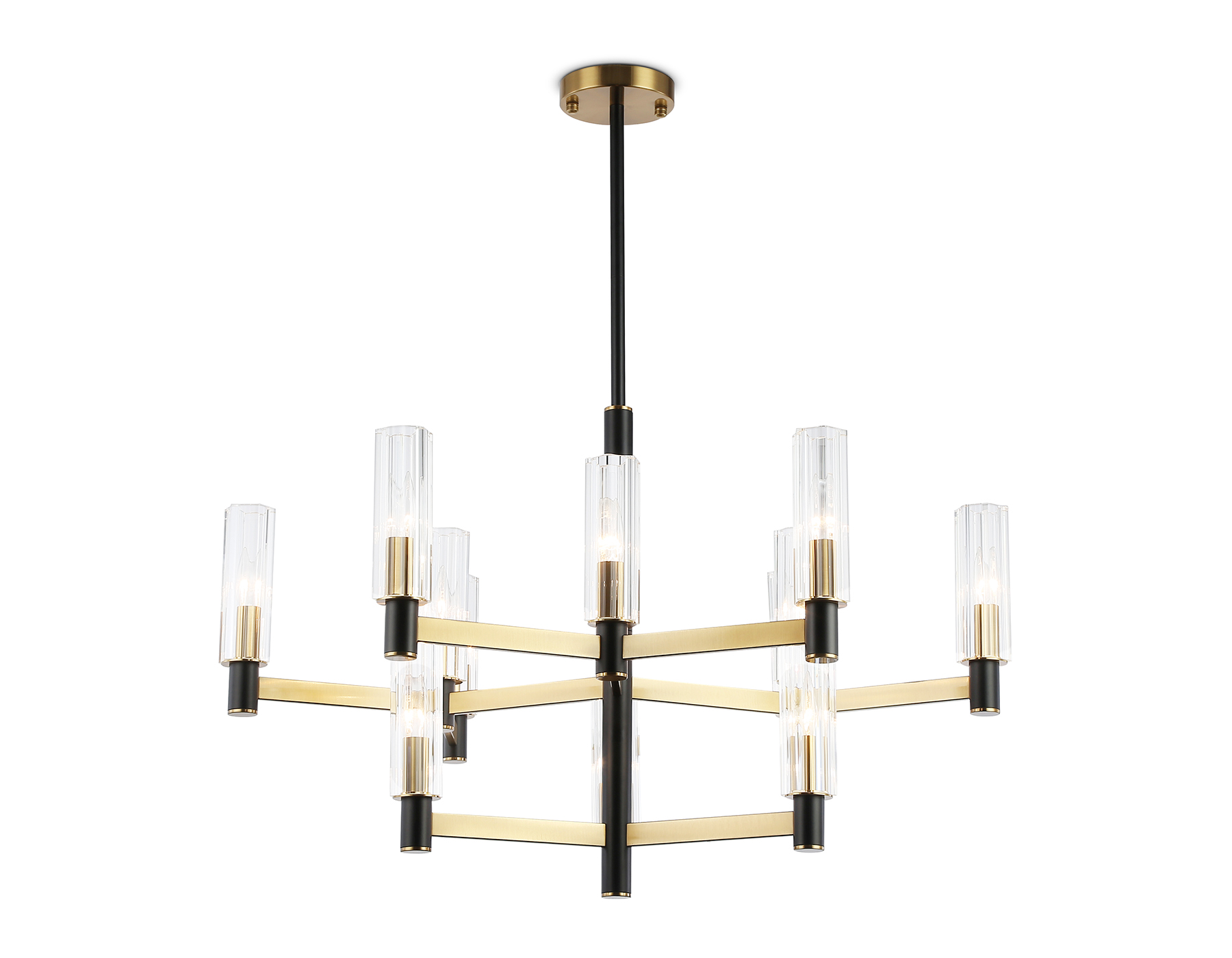 LH55515/12 BK/BS/CL черный/латунь/прозрачный E14*12 max 40W D860*905