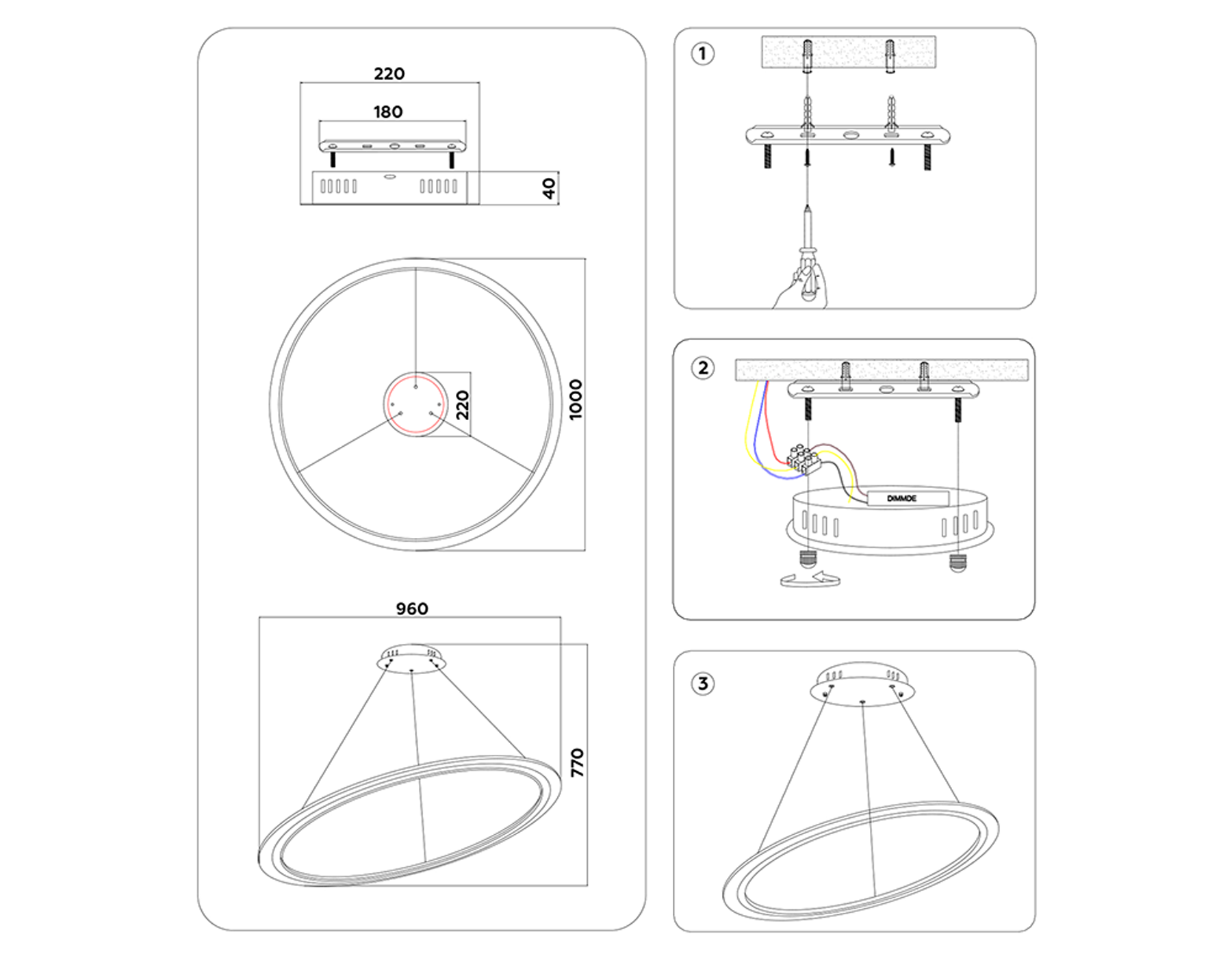 FA4351 WH белый 90W 3000K/4200K/6400K D960*770 (ПДУ РАДИО 2.4G)