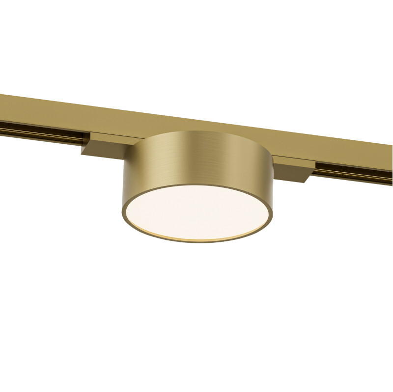 DK5761-SB Светильник для трека SHINE FLOW со светодиодом, D74*H28, 48V DC, 6W, RA?90, 3000K, IP20, сатинированная латунь, алюминий