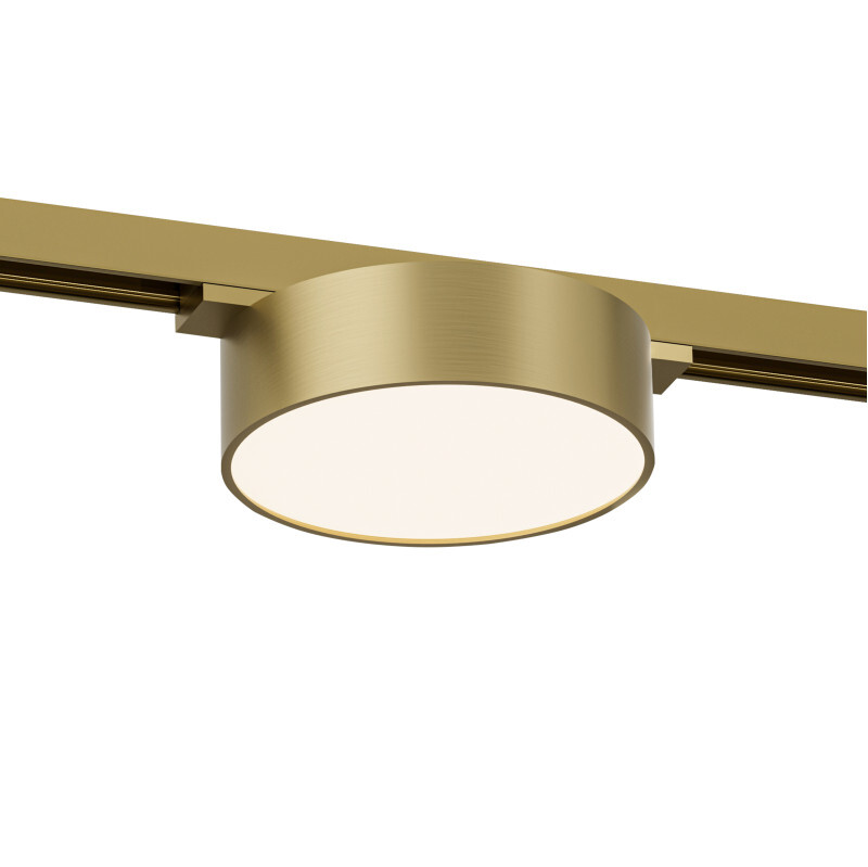 DK5762-SB Светильник для трека SHINE FLOW со светодиодом, D95*H28, 48V DC, 8W, RA?90, 3000K, IP20, сатинированная латунь, алюминий