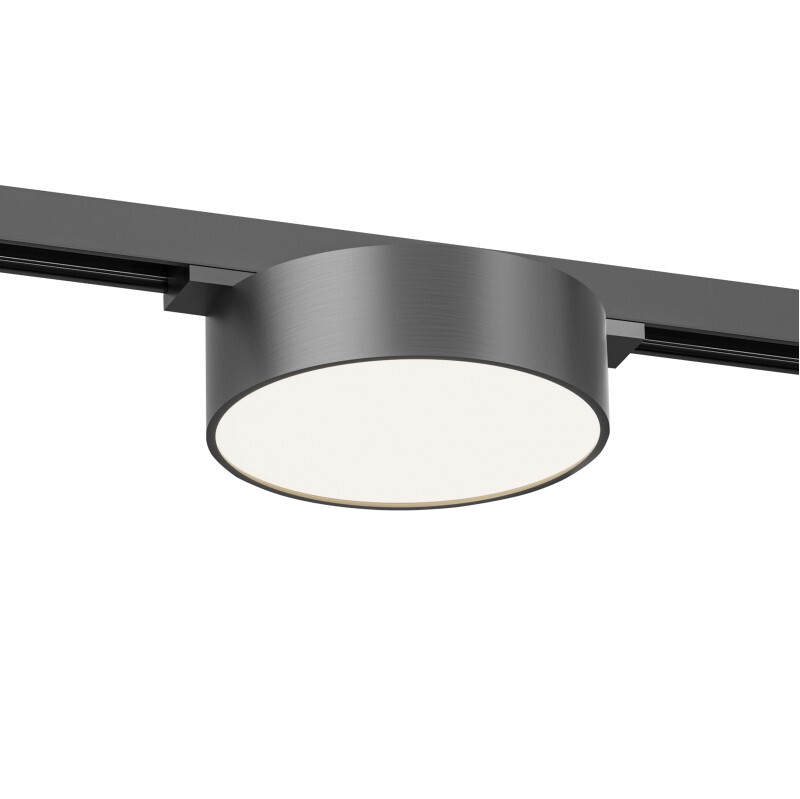 DK5762-DN Светильник для трека SHINE FLOW со светодиодом, D95*H28, 48V DC, 8W, RA?90, 3000K, IP20, темный никель, алюминий