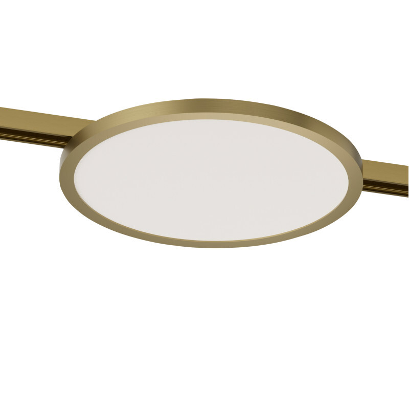 DK5763-SB Светильник для трека SHINE FLOW со светодиодом, D198*H27, 48V DC, 15W, RA?90, 3000K, IP20, сатинированная латунь, алюминий