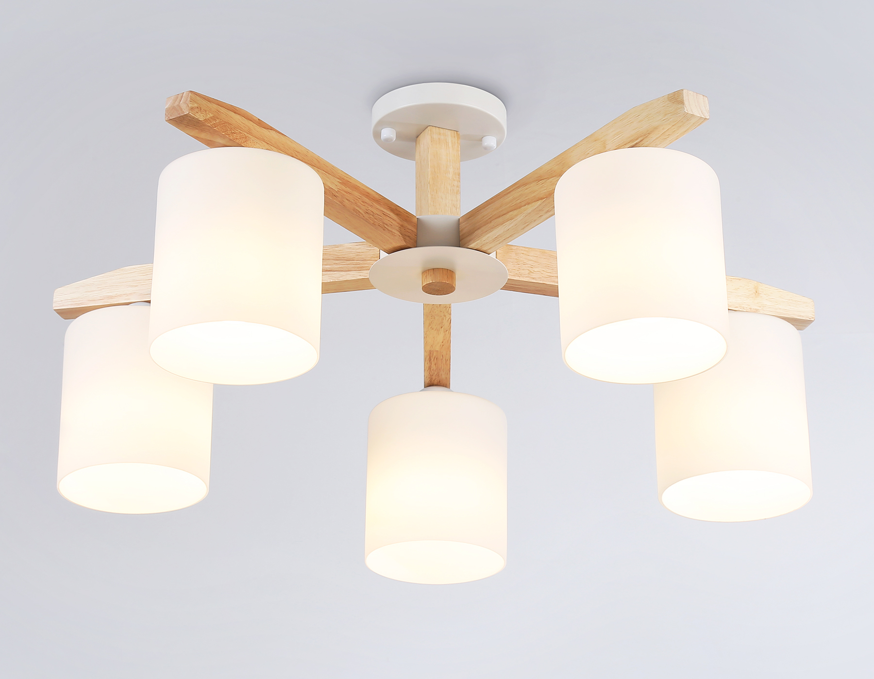 TR83113/5 WH/LW белый/светлое дерево E27/5 max 40W D700*325