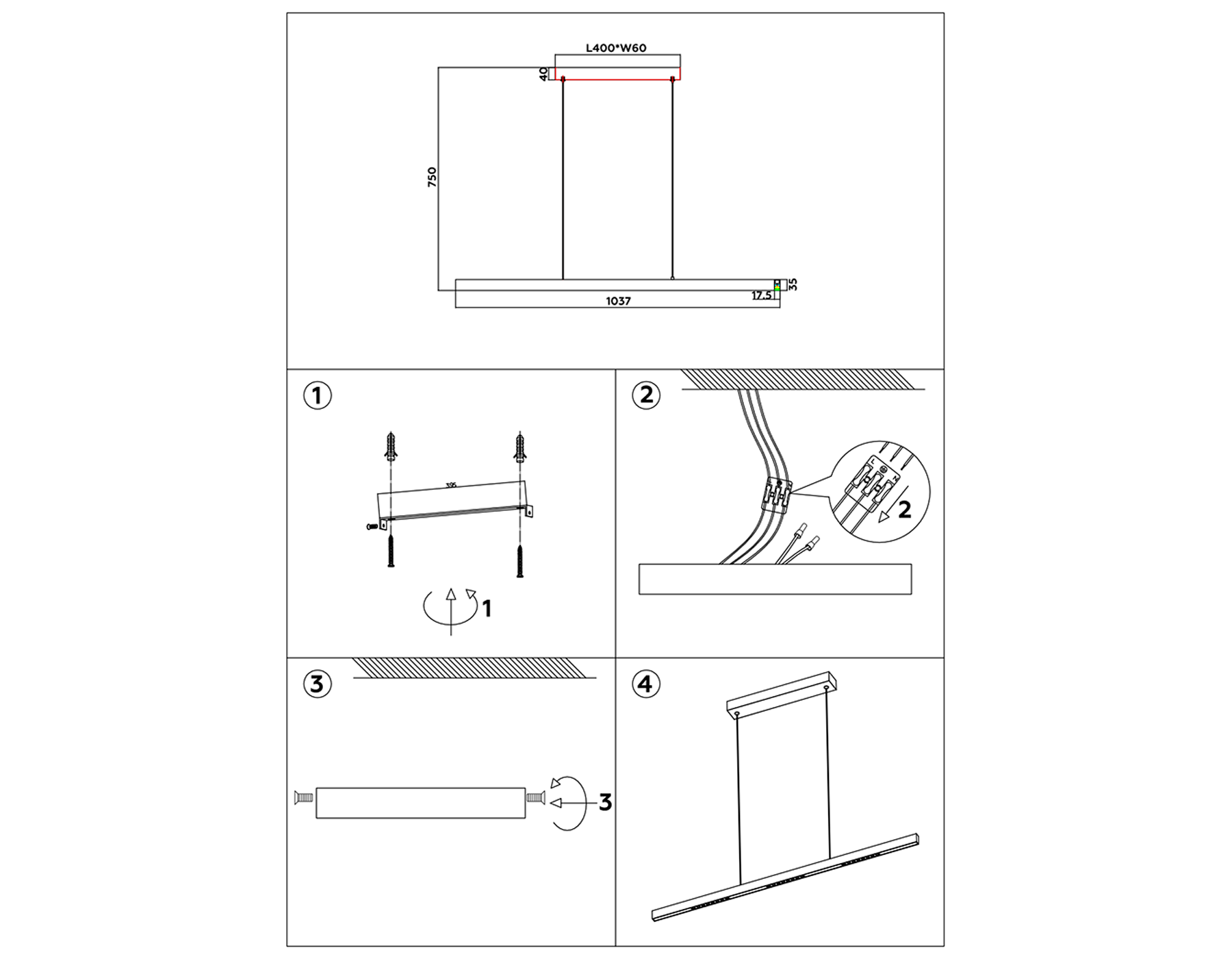 FL5831 WH белый 25W 3000K/4200K/6400K 1037*17.5*750 (без ПДУ)