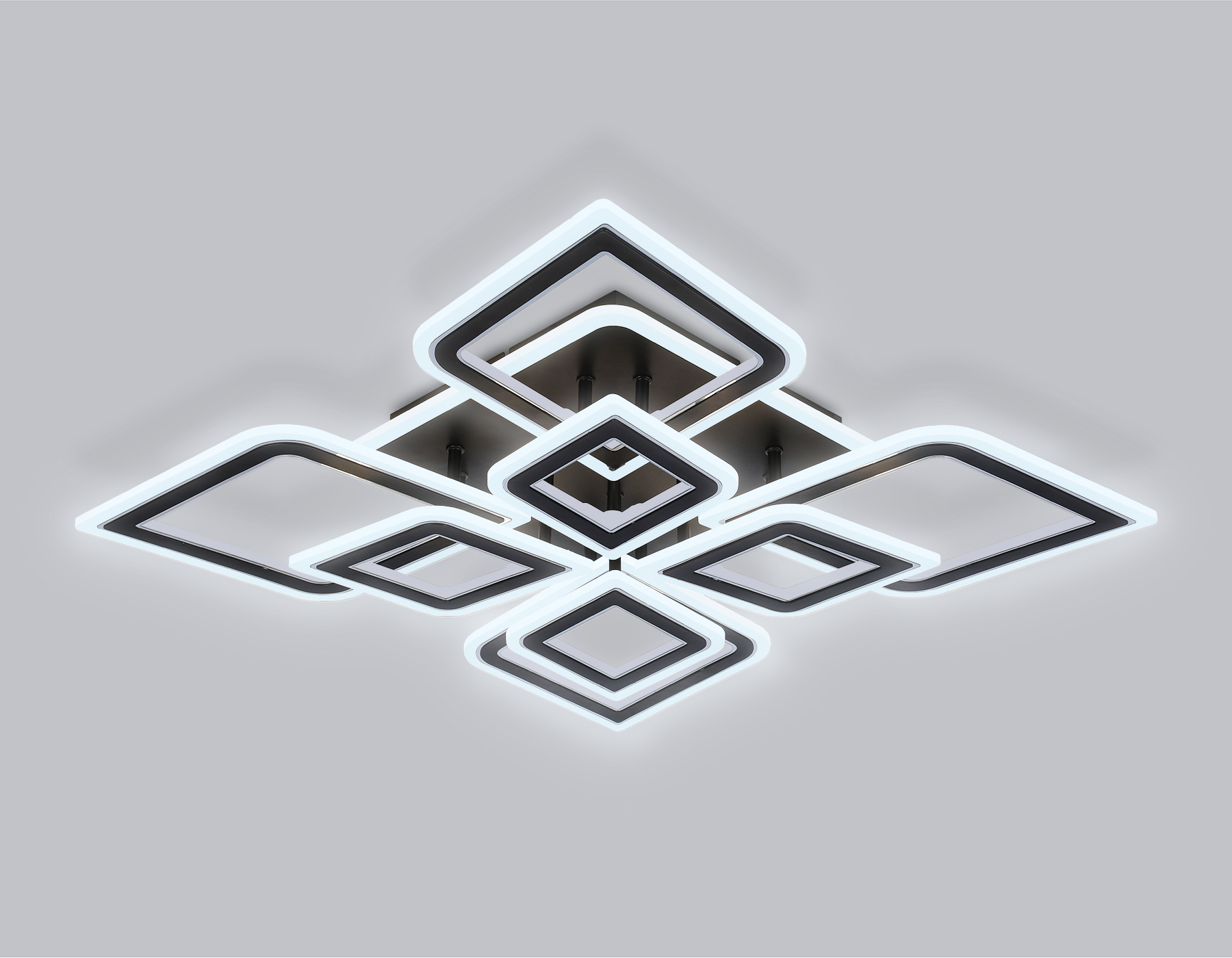 FA8912/4+4 BK/CH черный/хром 162W 3000K-6400K 560*560*120 (ПДУ РАДИО 2.4G)