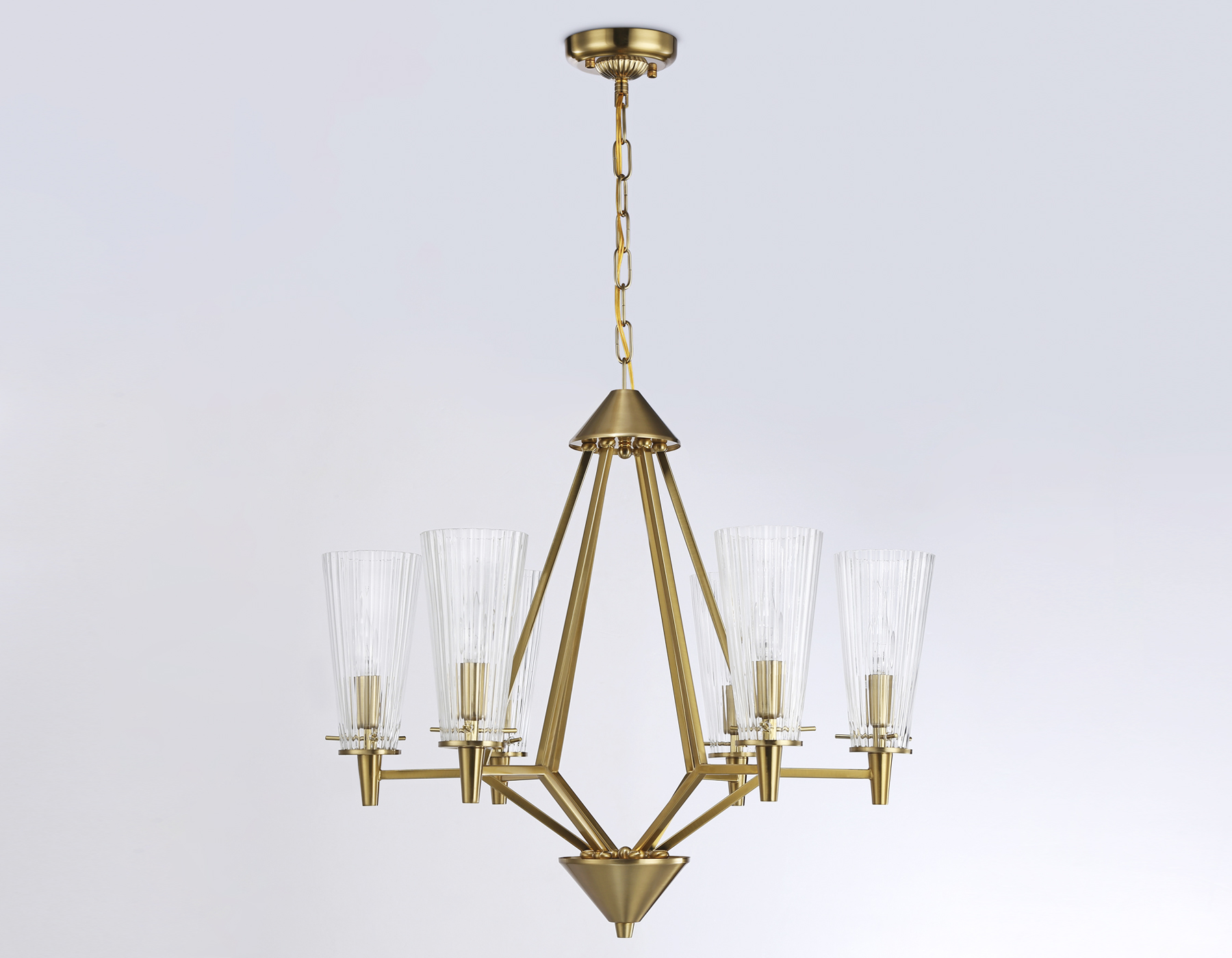 TR3231/6 BS/FR латунь/белый матовый E14*6 max 40W D610*585