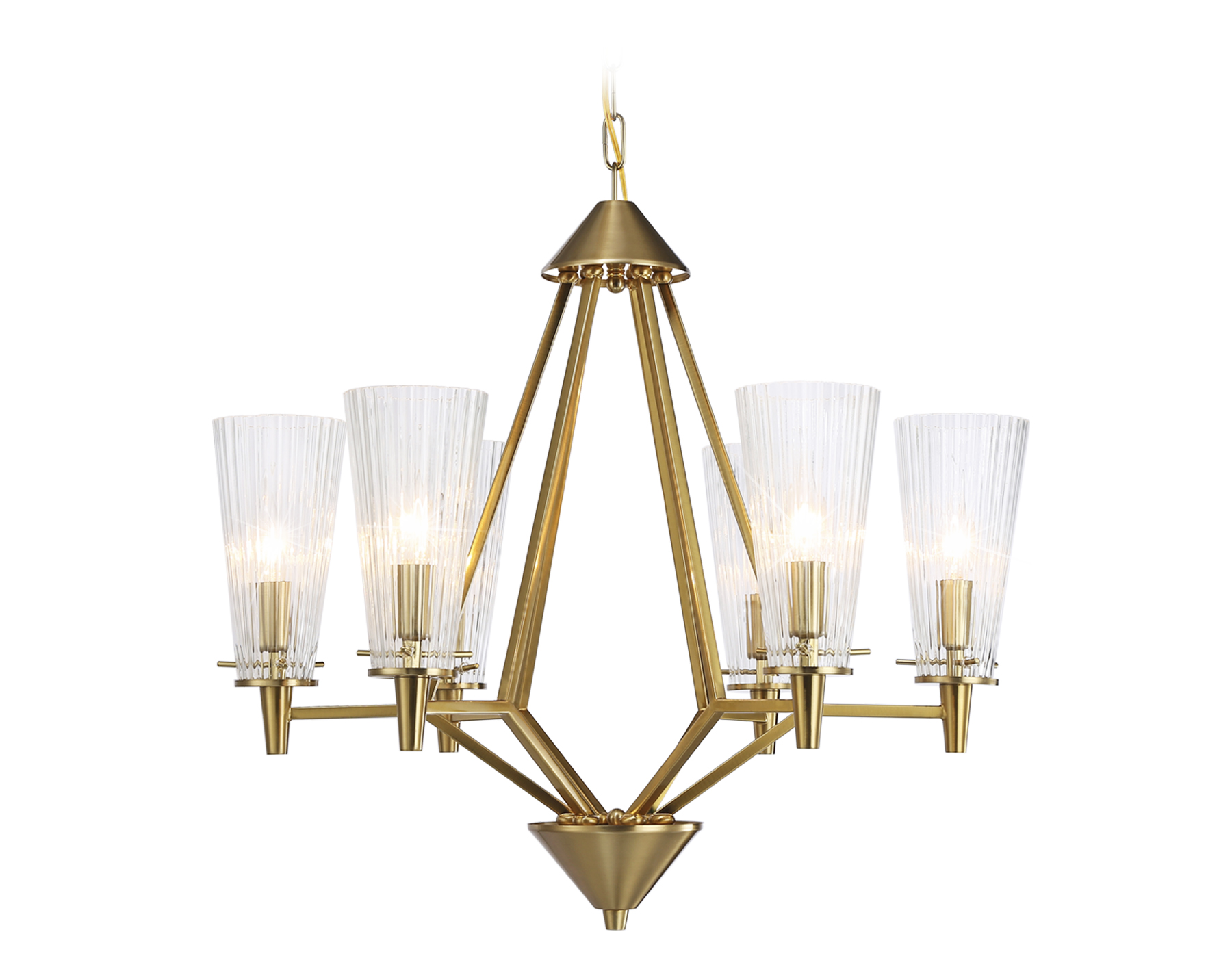 TR3231/6 BS/FR латунь/белый матовый E14*6 max 40W D610*585