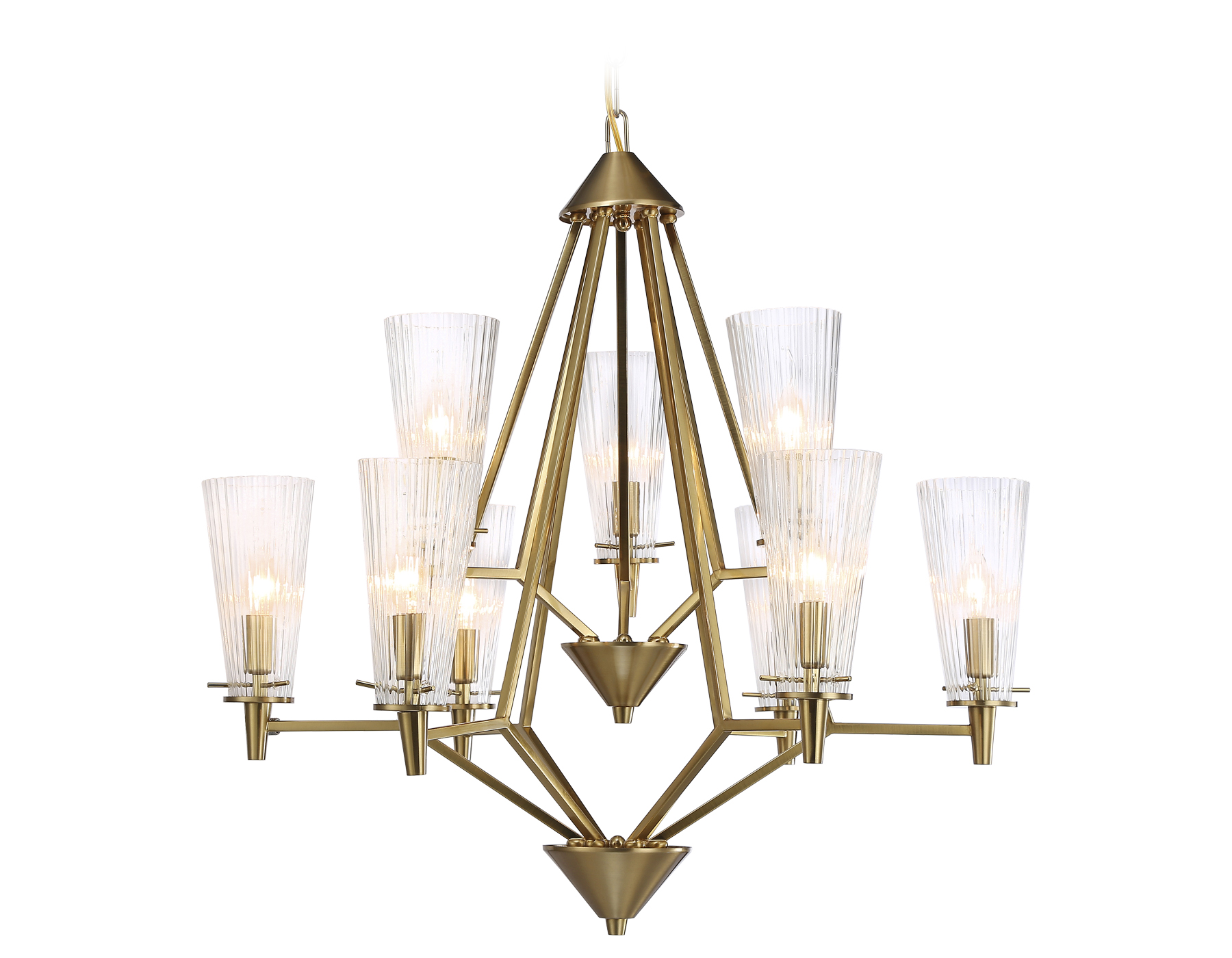 TR3233/6+3 BS/FR латунь/белый матовый E14*9 max 40W D730*720