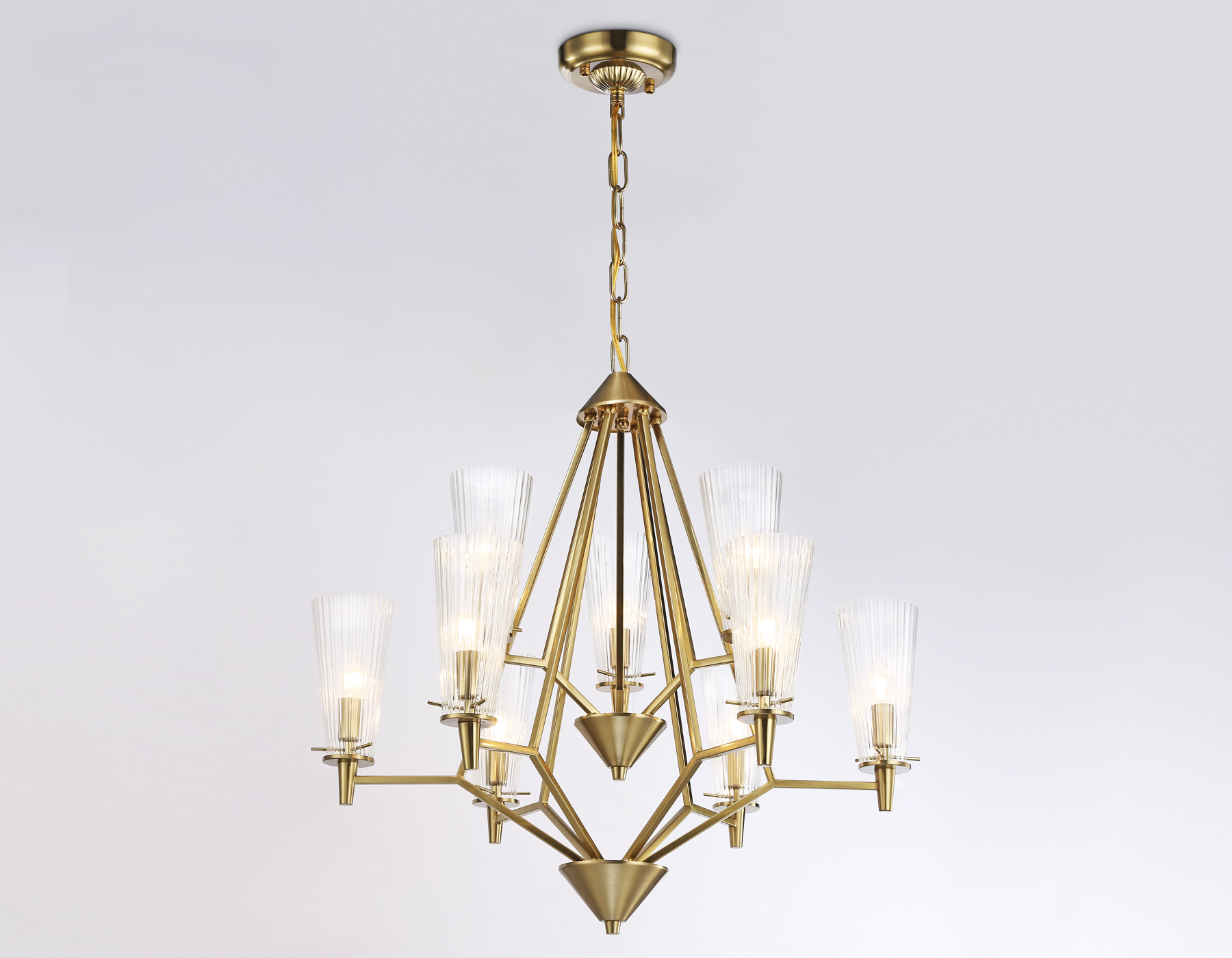 TR3233/6+3 BS/FR латунь/белый матовый E14*9 max 40W D730*720