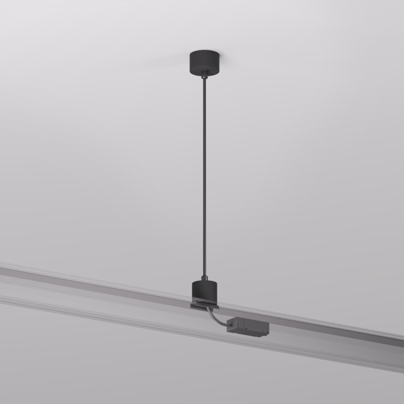 TR2124-BK Подвод питания для подвесного монтажа трека SMART BASE, АС 220-240V, IP20, 5м, черный, алюминий