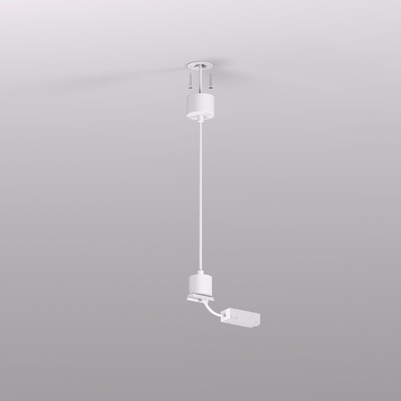 TR2124-WH Подвод питания для подвесного монтажа трека SMART BASE, АС 220-240V, IP20, 5м, белый, алюминий